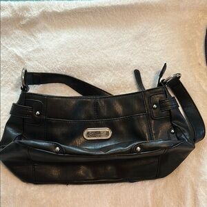 Chic Black Shoulder Bag with Silver Accents